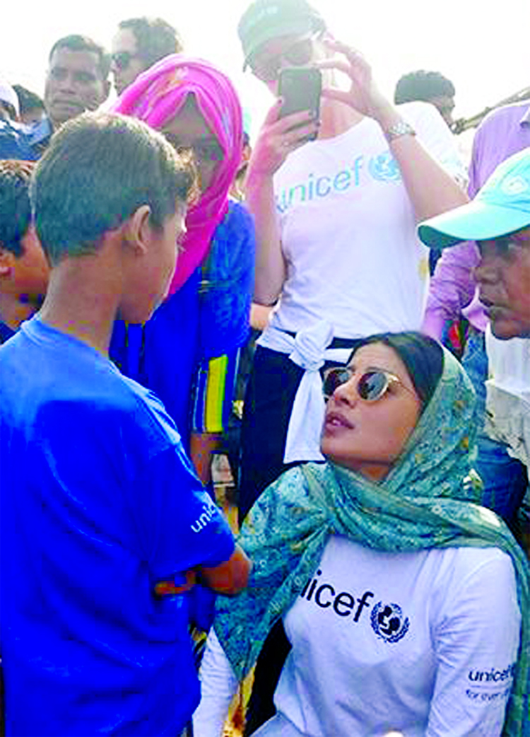 UNICEF Goodwill Ambassador Bollywood Actress Priyanka Chopra arrived in Cox's Bazar to see the plight of Rohingyas on Monday.