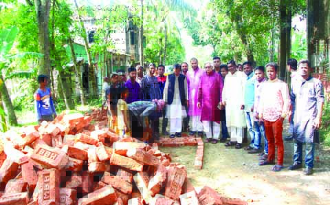 SYLHET: Adv Misbah Uddin Siraj, Organisaing Secretary of Awami League visiting reconstruction works at Sultanpur Road at South Surma Upazila recently.