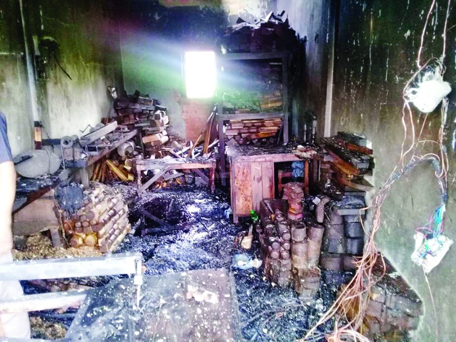 KULAURA (Moulvibazar): A devastating fire gutted eight shops at Kulaura Poura town on Tuesday.