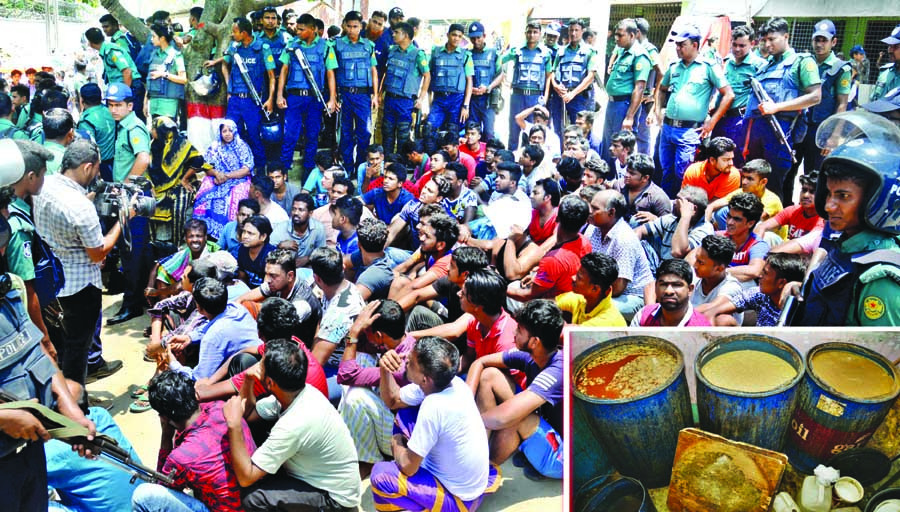 Dhaka Metropolitan Police in an anti-narcotics drive arrested about one hundred people from city's Ganaktuli Sweeper Colony in a overnight drive and recovered huge drugs from the area yesterday