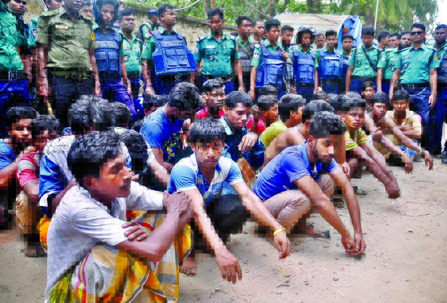 DB Police picked up about 56 alleged snatchers and dope party members from different areas of city's Jatrabari on Monday as part of Anti-Narcotics Drive.