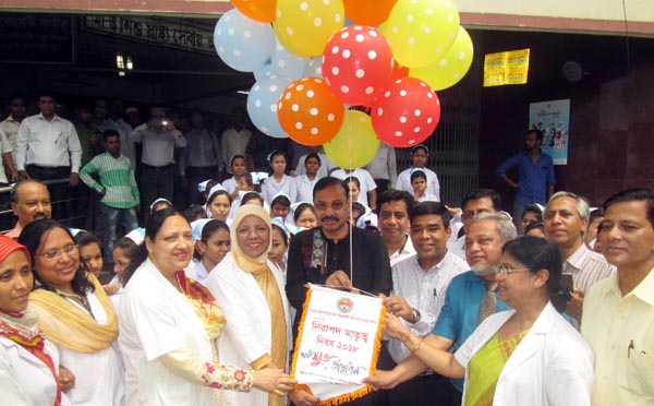 CCC Mayor A J M Nasir Uddin inaugurating programmes on the occasion of the International Safe Motherhood Day organised by Health Department of CCC on Monday.