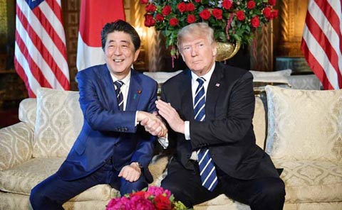 Shinzo Abe and Donald Trump spoke by telephone a day after American and North Korean officials met AP file photo