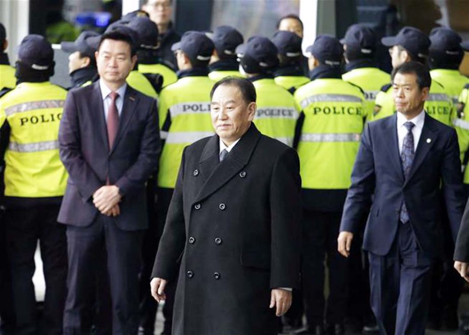 Kim Yong Chol (cenere), Vice Chairman of North Korea's ruling Workers' Party Central Committee, leaves to return to North Korea, at a hotel in Seoul, South Korea.