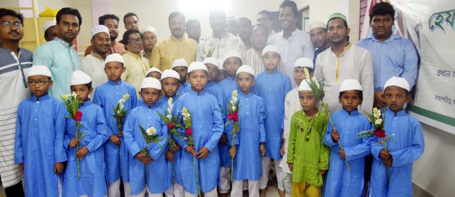 CCC Mayor A J M Nasir Uddin posed for a photo session after inaugurating Johora Jamir Orphanage at Kattoli City Gate on Tuesday.