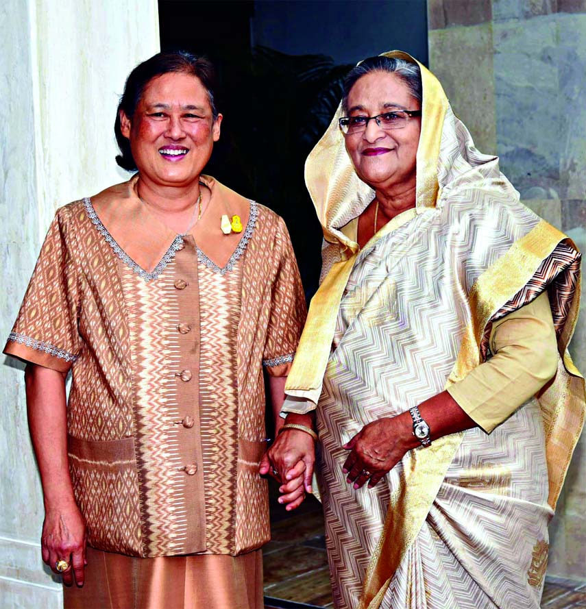 Thai Princess Maha Chakri Cirindharam paid a courtesy call on Prime Minister Sheikh Hasina at her office on Thursday.