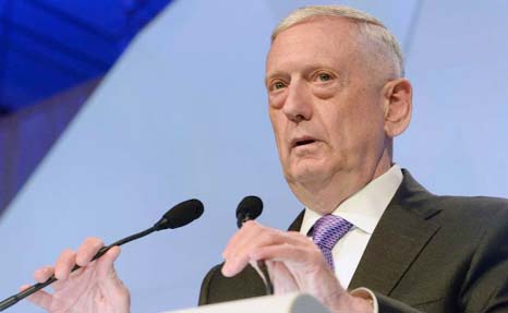 US Defense Secretary Jim Mattis described Beijing's military build-up in the South China Sea as 'intimidation and coercion'