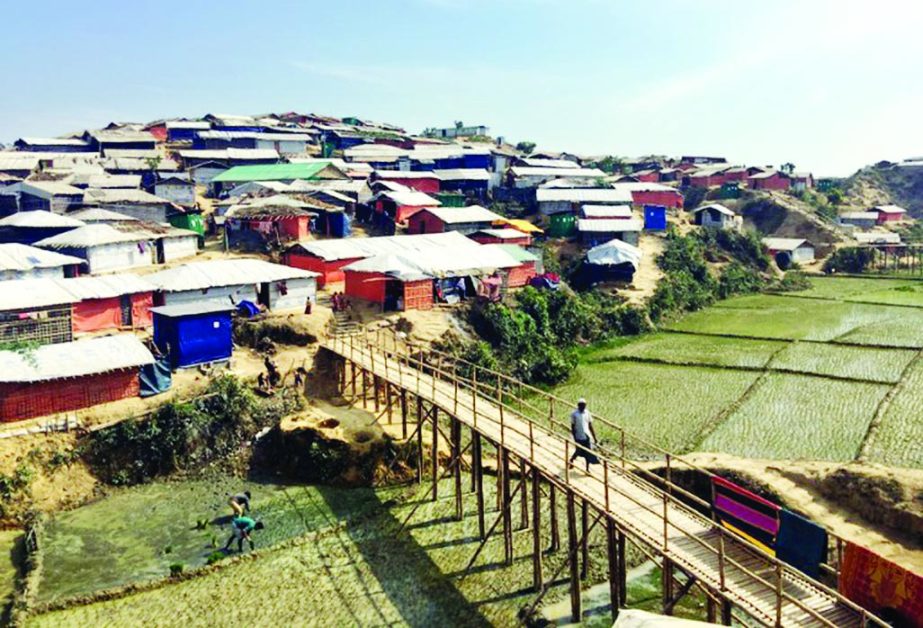 File photo of a sprawling Rohingya refugee camps at Tekhnaf, Bangladesh across Myanmar border.