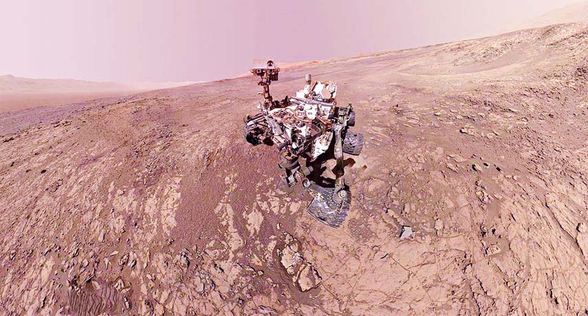 NASA's Curiosity Mars Rover snaps a self-portrait at a site called Vera Rubin Ridge on the Martian surface in February 2018 in this image obtained on June 7.