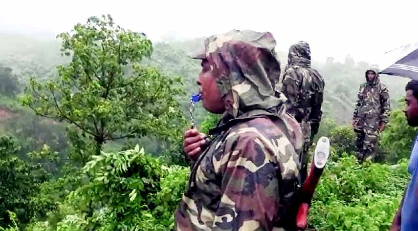 Army personnel conducting rescue operation at Rangamati on Tuesday.