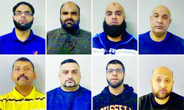 The eight men given sentences ranging from life to seven and half years in prison.