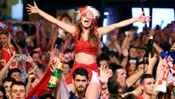 Croatia's fans celebrate after the match on Thursday.