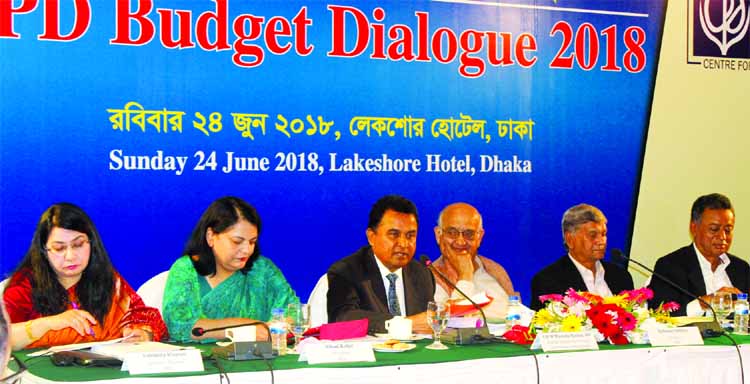 Planning Minister AHM Mostafa Kamal speaking at the 'CPD Budget Dialogue 2018' held at the cityâ€™s Lakeshore Hotel on Sunday.