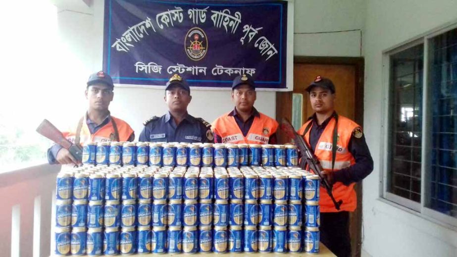 Members of Bangladesh Coast Guard seized around 670 cans of beer, worth Tk 3,35,000, from Naitongpara in Teknaf area on Sunday.