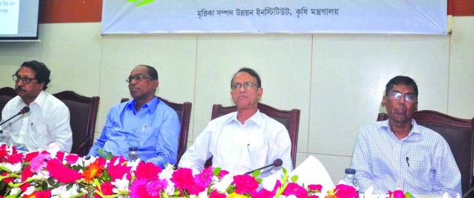 Sayed Ahmed, Additional Secretary of Agriculture Ministry, presiding over an 'Inspection Workshop' organized by Soil Resources Development Institute at Mritika Bhaban in the city on Monday.
