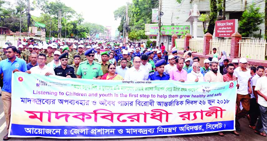 SYLHET: A rally was brought out jointly by District Administration and Department of Narcotics Control (DNC), Sylhet on the occasion of the International Day Against Drug Abuse and Illicit Trafficking on Tuesday.