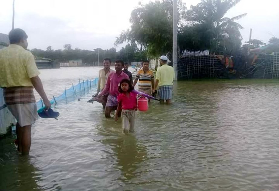 A view of waterlogged area at Matarbari in Moheskhali under Cox's Bazar .