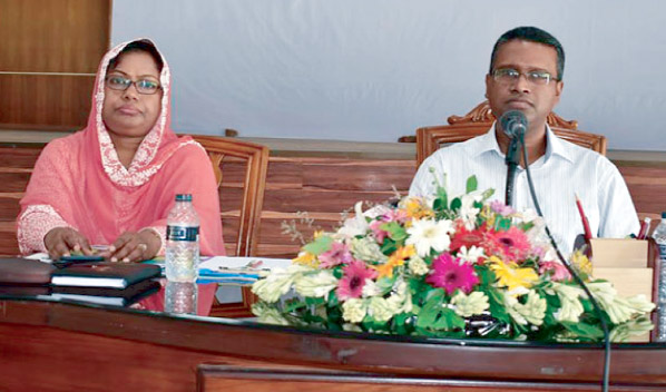 CMP Commissioner Mahbubur Rahman addressing the senior officials of Detective Branches of CMP on Saturday. Additional Police Commissioner (Crimes) Amena Begum was also present.