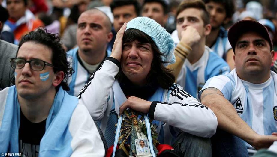 It was heartache for the many Argentinian fans in the stadium as their team exit a tournament they've won twice.