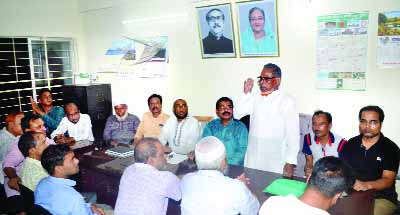 SYLHET: An election meeting in support of Awami League nominated SCC mayoral candidate Badar Uddin Ahmed Kamran was held at Ward No 5 in the city recently. Ward Awami League president Alhaj Md Junu Mia seen addressing the meeting.