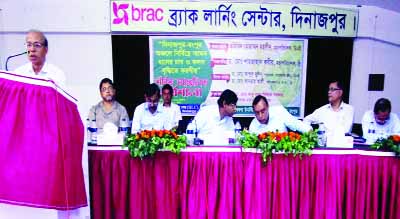 DINAJPUR: Mohammad Mohsin, DG, Department of Agriculture Extension addressing a workshop on Aman paddy cultivation at BRAC Training Centre in Dinajpur as Chief Guest on Saturday.