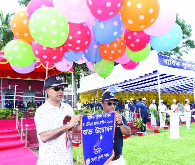 BOGURA: M Khurshid Hossain, Deputy Inspector General of Police , Rajshahi Range inaugurating annual sports competition on the occasion of the Annual Police Conference of Bogura District Police on Saturday.