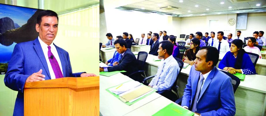 Md. Abdul Halim Chowdhury, Managing Director of Pubali Bank Ltd, addressing the participants of a training course on 'Foundation Training for Senior Officers and Officers' of the bank at its training institute recently.