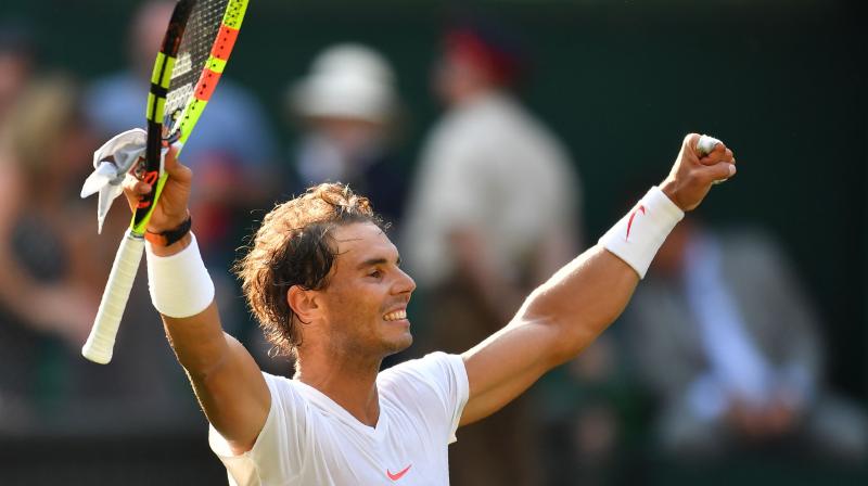 Rafael Nadal celebrates after Jiri Vesely win.