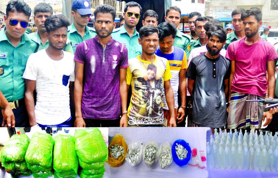 At least 24 drug traders were arrested with huge illegal drugs in a raid conducted by police in city's Kamrangirchar area on Tuesday.