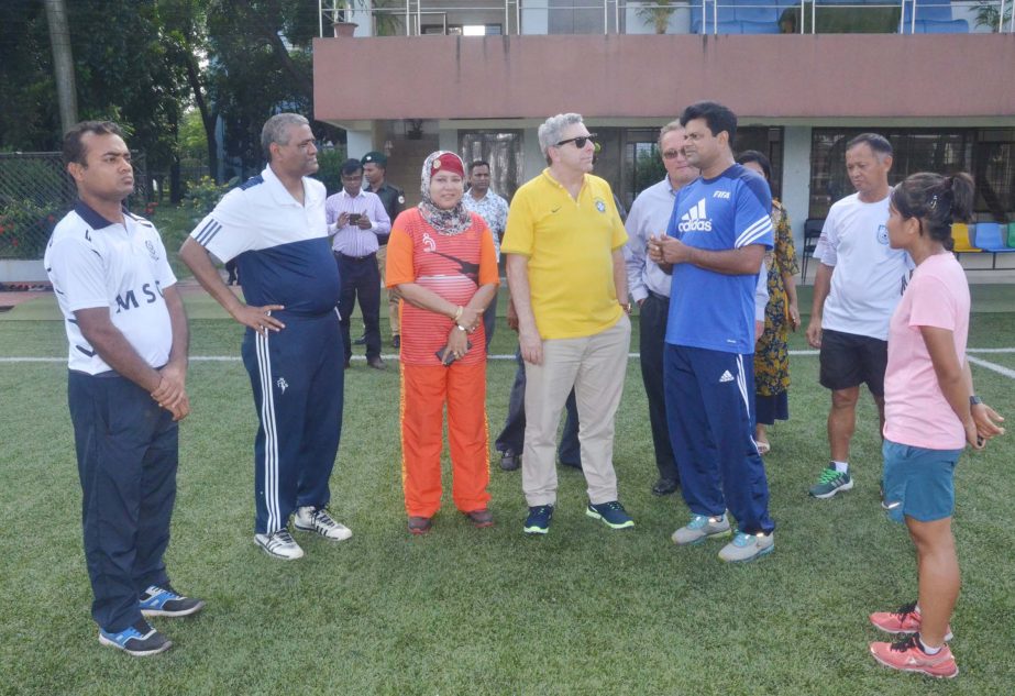 Brazilian Ambassador to Bangladesh Joao Tabajara de Oliveira Junior visits BKSP in Savar on Wednesday.