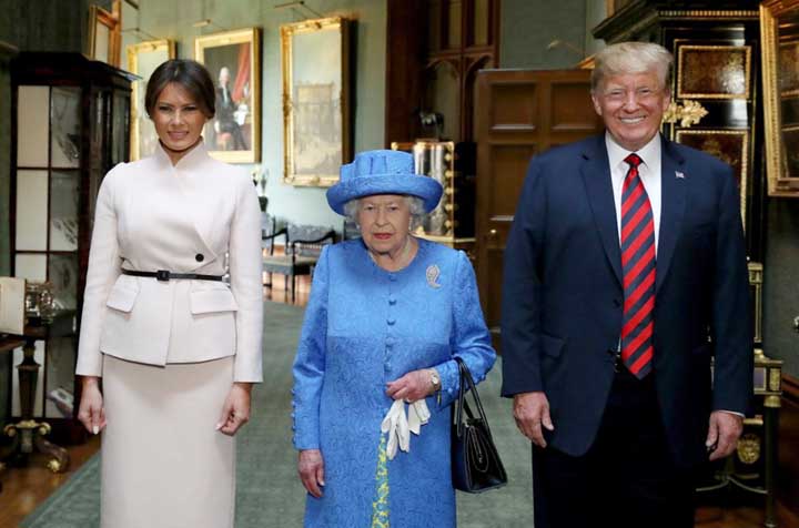 The Queen greeted the Trumps at Windsor Castle