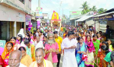 DINAJPUR(South): A rally was brought out by people Hindu community in observance of the Ratha Yatra on Saturday.