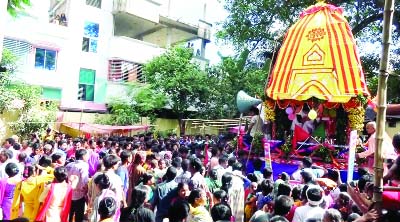 RANGPUR: People of Hindu Community brought out a rally on the occasion of the Ratha Yatra on Saturday.