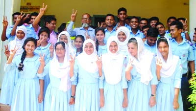 BOGURA: Students of BIAM School and College rejoicing their success in HSC examination result on Thursday .