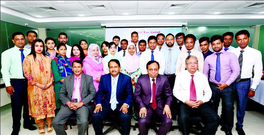 Md. Golam Faruque, Managing Director of South Bangla Agriculture and Commerce (SBAC) Bank, poses for photograph with the participants in the inauguration ceremony of the 9th Foundation Training Course organized by the Bank's Training Institute at its Hea