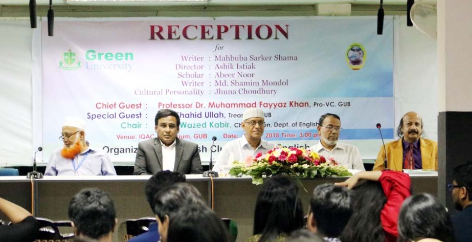 Prof Dr Muhammad Fayyz Khan, Pro Vice Chancellor of Green University, Bangladesh is seen at a reception program held at the university on Wednesday.