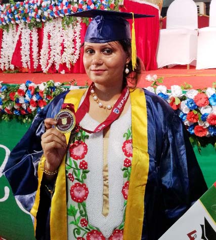 Noushin Habib got Chancellor Gold Medal from the International University of Chattogram recently.