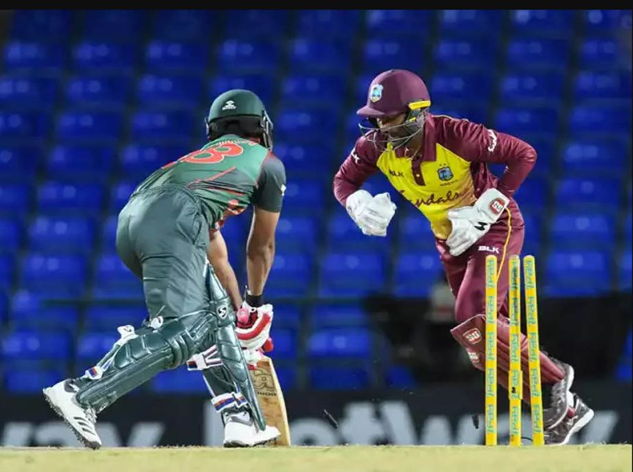 Tamim Iqbal was stumped off the first ball of the innings after Bangladesh were put in to bat.