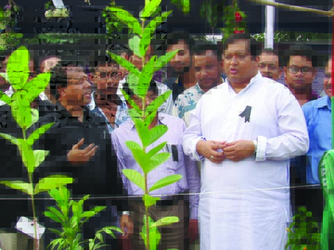 GAZIPUR: Chairman of Standing Committee of Youth and Sports Jahid Hasan Rasel MP inaugurating Fruit Tree Fair at Rajbari Field premises in Gazipur on Sunday. Dr Dewan Mohammad Humayan Kabir , DC, presided over the programme.