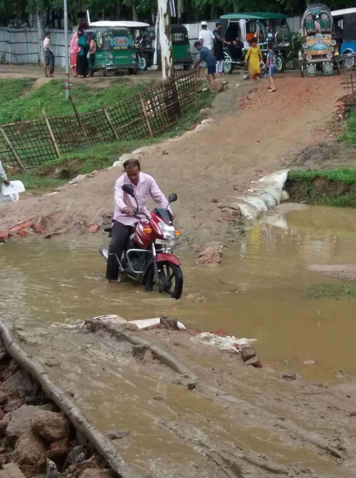 The dilapidated roads in Moheshkhali needs immediate reconstruction. This picture was taken on Sunday.