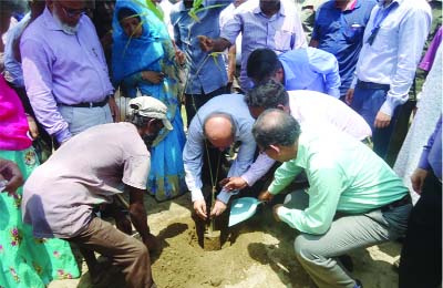 NILPHAMARI: Abdullah Al Mohsin Chowdhury , Secretary, Ministry of Environment , Forest and Climate Change inaugurating Regional Bamboo Research Centre at Domar in Nilphamari yesterday.