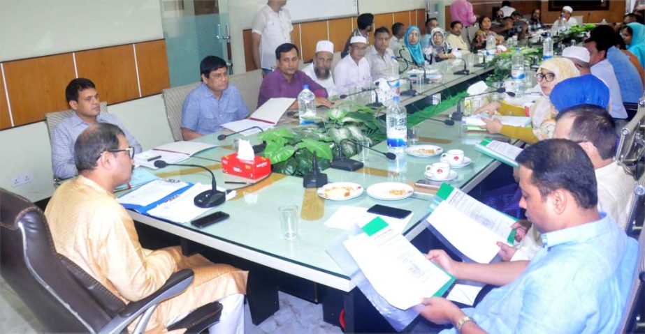 CCC Mayor AJM Nasir Uddin speaking as Chief Guest at the board meeting of educational institutions run by the Chattogram City Corporation yesterday.