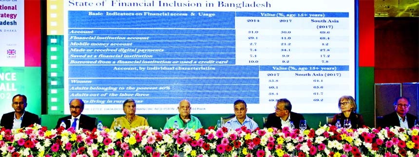 Finance Minister A M A Muhith, was present as the chief guest at the national level workshop on National Financial Inclusion Strategy (NFIS) of Bangladesh, jointly arranged by Bangladesh Bank (BB) and Financial Institution Division under the Ministry at a