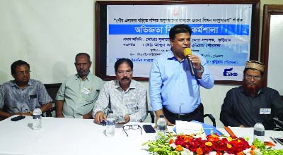 KURIGRAM: Rafiqul Islam Selim, Deputy Director (DD) of Kurigram Local Government(LG) speaking at a day-long workshop on 'Find out well learning of municipality slums' residents and its extension' was held at the Conference Room of Terre Desh homes (