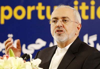 Iran's Foreign Minister Mohammad Javad Zarif speaks during a meeting with a group of economists in the capital Tehran.