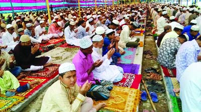 GOURIPUR (Mymensingh) : Eid jamaat was held at Gouripur Upazila oin Mymensingh district on Wednesday.
