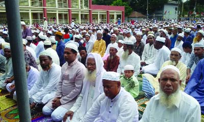 MADHUKHALI (Faridpur): The main Eid congregation was held at Madhukhali Eidgah premises on Wednesday.