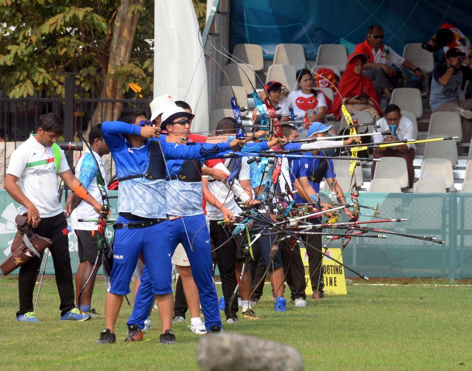A view of the Archery Competition of the 18th Asian Games at Jakarta, the capital city of Indonesia on Saturday. Moin Ahamed