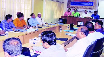 RANGPUR: President Rangpur Chamber of Commerce and Industry Sohrab Chowdhury Titu addressing a project review and planning meeting on securing employment and economic development around jute textile and light engineering sectors in North-west Bangladesh