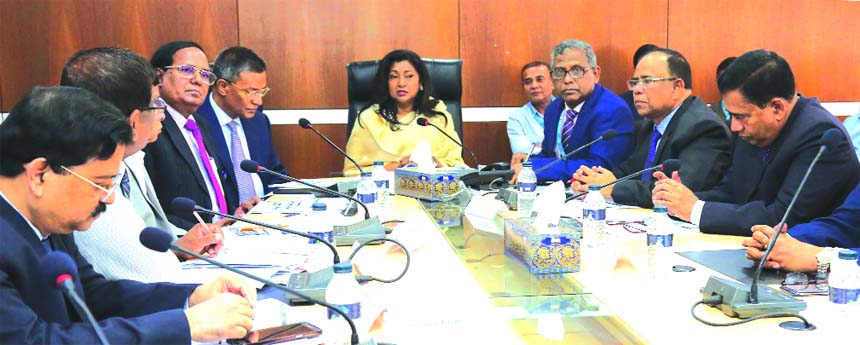 Luna Shamsuddoha, Chairman of Janata Bank Limited, presiding over its monthly meeting of Asset Liability Management Committee at the Bank's head office in the city on Thursday. Md. Abdus Salam Azad, CEO and DMDs of the Bank were also present.